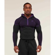 NEW GYMSHARK Men's Sports Tight-Fit Long-Sleeve Top Quick-Dry Breathable Zipper Hoodie Training Suit