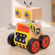 Boy Nut Disassembly Combination Screw Wooden Robot Educational Toy Car Hands-on Ability Training Too
