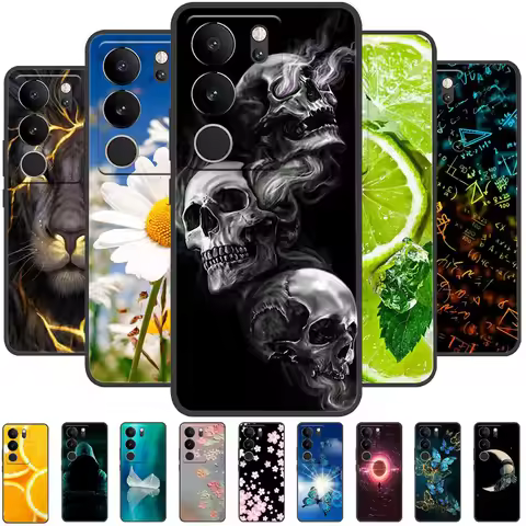 Phone Cases For Vivo V29 5G Case Shockproof Bumper Cover For Vivo V29 Pro / V29 Lite Black Silicone 