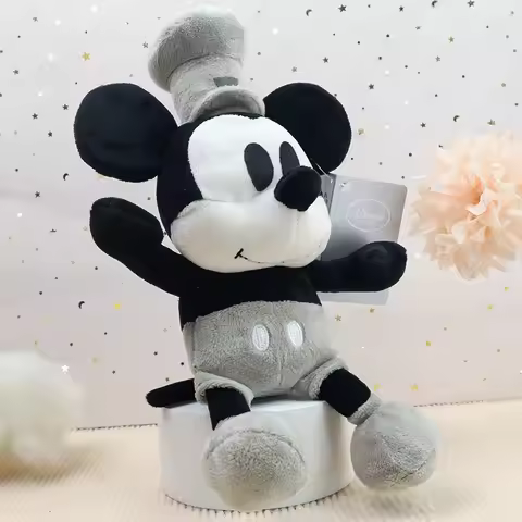Original Steamboat Willie Mickey Plush Toys Cute Cotton Retro Mickey Mouse Stuffed Animals Gifts For
