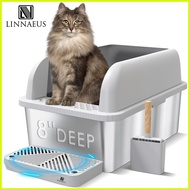 ◺ ▧ ✈ （Shipping from Manila）Cat litter box Stainless steel cat litter box 20L easy to clean