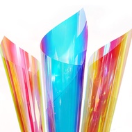 Holographic Iridescent Window Film Adhesive Glass Vinyl Rainbow Effect For Home Offices Party Decor
