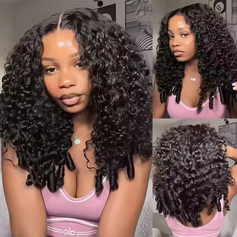 36-44 Inches Burmese Curly 7x6 HD Lace Front Human Hair Hair Wig 220 Density Wigs For Women On Sale