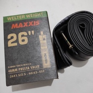 BAN DALAM SEPEDA MAXXIS 26 INCH UKURAN 26X1.50 BISA SAMPAI 26x2.50 PENTIL DOP KECIL PRESTA FV