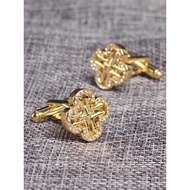 Romguest Gold Silver 4-Leaf Clover French Shirt Cufflinks Business Men's Cufflinks Buttons Cuff Butt