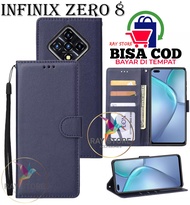 INFINIX ZERO 8 FLIP LEATHER CASE PREMIUM-FLIP WALLET CASE KULIT UNTUK INFINIX ZERO 8  - CASING DOMPE