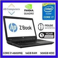 HP ZBOOK 15 MOBILE WORKSTATION LAPTOP 15.6 INCH [INTEL CORE i7-4800MQ / 16GB RAM / 500GB HDD STORAGE / 2GB NVIDIA QUADRO