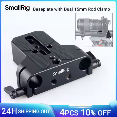 SmallRig Camera Base Plate With Dual 15mm Rod Rail Clamp for Sony FS7 A7 Series for Canon C100 C300 
