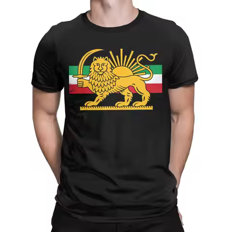 Shir o Khorshid Lion and Sun Iran Persia Men Women's T Shirts Crazy Tee Shirt Short Sleeve O Neck T-