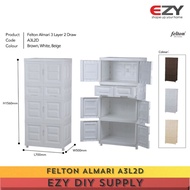 A3L2D FELTON Plastic Cabinet / kitchen cabinet/Almari/Almari Baju/Almari Serbaguna