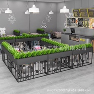 Hot Pot Restaurant Partition Fence Office Aisle Iron Art Partition Screen Half Partition Green Plant