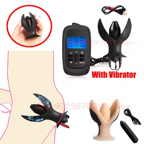 BDSM Electric Shocker Anal Butt Plug,Electrostimulation Electro Shock Vaginal Plug With Bullet Vibra