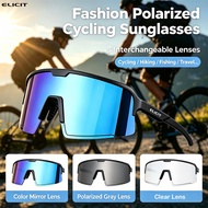 ELICIT New Outdoor Cycling Sunglasses Men Road Bike Glasses Sports Fishing Mountain Polarized Eyewea