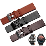 ↂ Universal Leather Watch Band For Diesel Watch Strap Wrist Watch Belt ForDZ1399 DZ4280 Bracelet DZWatchband Straps22 24 26 28 30