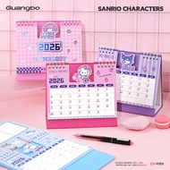 Official Sanrio 2026 Desk Calendar Kuromi Cinnamoroll My Melody Hello Kitty Foldable Weekly Planner 