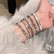 Gelang Titanium Steel Bracelet Eternal Ring Couple Bracelet