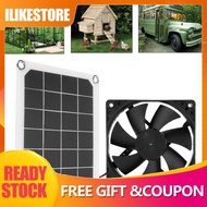 ilikestore Solar Panel Exhaust Fan  Outdoor IP65 Portable for RVs Greenhouses Pet Houses Chicken Hou