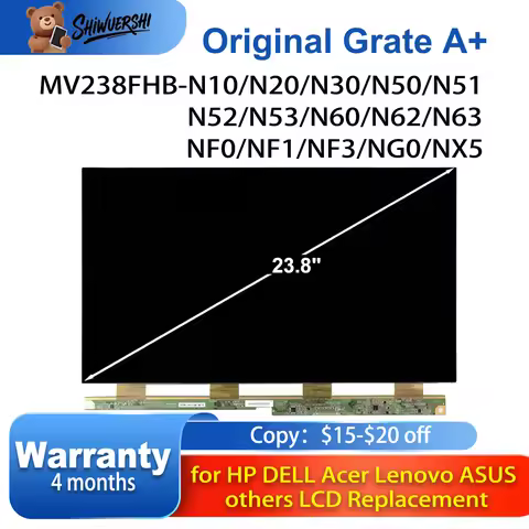 Original 23.8'' MV238FHB N10 N20 N30 N50 N51 N52 N53 N60 N62 N63 NF0 NF1 NF3 NG0 NX5 LCD Screen Disp