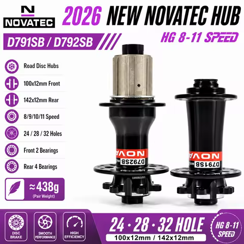 Novatec D791SB D792SB Road Bike Disc Brake Hub Set 12x100 12x142mm HG 8/9/10/11 Speed 24/28/32H Fron