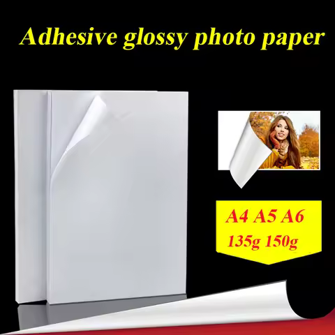 A4 50sheets A5 A6 100sheets 135g 150g high Glossy Self Adhesive Inkjet Printing with back glue stick