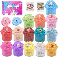 14 Pack Slime Kit Super Mini Butter Slime ,Different Kinds of Color Scented Funny Slimes ,Soft and Non-Sticky for Girls and Boys,Party Favor Gifts