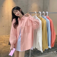 S-4XL Women's Pink Shirt Spring Autumn 2022 New Loose Long Sleeve Top Shirt Versatile Coat Plus Size