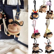 SOONA Bee Puppy Bag Pendant, Portable Unique Puppy Plush Doll, Funny Soft Dog Keychain Pendant Bag H