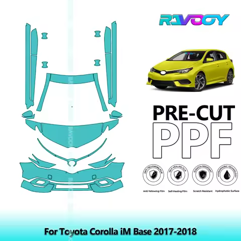 8.5Mil Precut Paint Protection Film PPF Clear Bra Front Kit+Rockers For Toyota Corolla iM Base 2017-