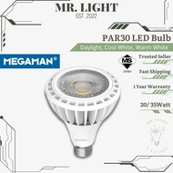 [SIRIM] Megaman PAR30 LED Bulb 20W/35W E27 3000k 4000k 6500k Spotlight/Track light Replacement Bulb