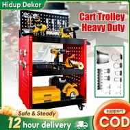 300KG Heavy Duty 3 Layers Service Cart Metal Steel Tool Cart Trolley Multifunction Storage Barang Ga