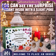 Christmas Advent Calendar, Crystal Ore 24 Days Christmas Countdown Calendar, Minerals Gift Box, Adve