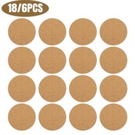 16/8Pcs Round Cork Coasters, Natural Cork Coasters, Absorbent Cork Drink Coasters with Heat Resistan