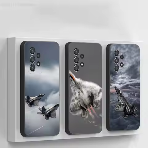 Fighter Plane F-22 Raptor Cool Black Soft Protective Case For Samsung Galaxy S30, 25,24,23,22,21,20,