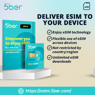 (อัลตร้า) 5ber การ์ด ESIM | ส่งมอบ ESIM ไปยังสมาร์ทโฟน | การดาวน์โหลดและประเทศที่ไม่จำกัด | การเดินท