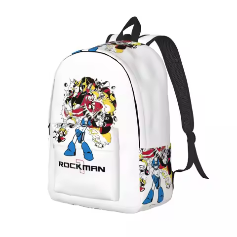 Megaman Video Game Mega Man Backpack Daypack Large Capacity Kids BookBag School Bag Shoulder Bags fo