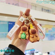 JENNIFERDZSG Capybara Pvc Pendant, Capybara Rodent Simulation Capybara Capibara Anime Keyring, Bag Pendant with Turtle Cute PVC Capybara Pvc Keychain Christmas Gift