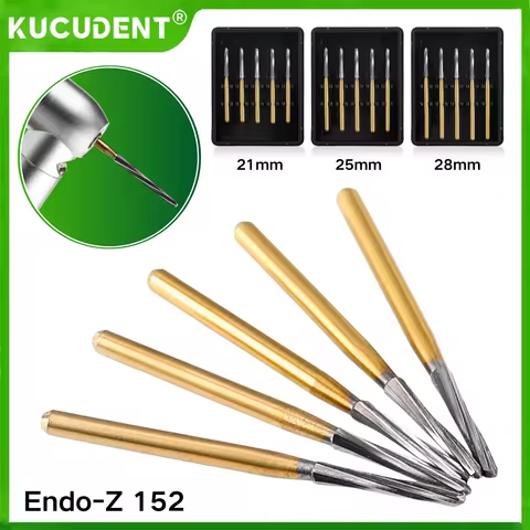 5Pcs/box Dental Endodontic Carbide Burs FG 1.6mm 21/25/28mm Endo Z Burs for High Speed Handpiece End