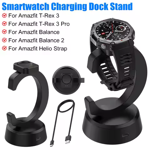 USB Charger Dock Stand Smart Watch Charging Station For Amazfit Active3 Premium / Active Max / T-Rex