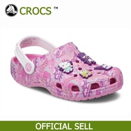 【ถูกที่สุดในเว็บ】รองเท้า crocs เด็ก แท้ HELLO KITTY clog รองเท้าแตะลําลอง ลายโลโก้ น่ารัก สไตล์เจ้าหญิง สําหรับเด็ก