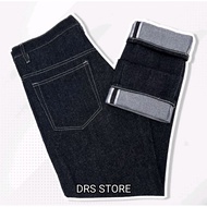 DRS STORE - PLAIN DENIM SELVEDGE BLACK INDIGO || SELVEDGE DENIM ACCENT 15 OZ || MEN'S SELVEDGE DENIM