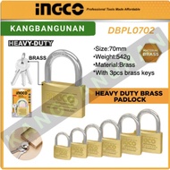INGCO 70mm Brass Padlock DBPL0702