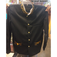 baju beskap sunda dewasa basofi bordir warna hitam