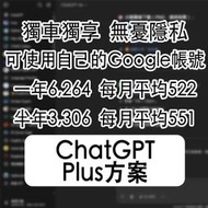 ChatGPT Plus 獨享帳號 獨立帳號 不共用 可用自己的Google帳號