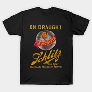 Vintage Schlitz Beer Milwaukee on Draught T-Shirt Authentic Cotton 1 Wrinkle Resistant