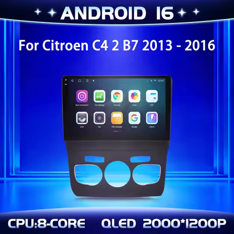 10"Car Multimedia Radio For Citroen C4 2 B7 2013-2016 Android 16 System BT Carplay Android Auto 2K Q