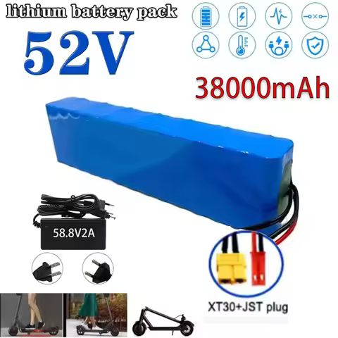100% New Original Lithium Battery 52V 38AH 14S2P 52V 38000MAH High Capacity 1000W Electric Scooter B