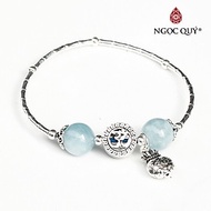 Vòng bạc phối đá thiên nhiên 8mm charm túi tiền mệnh hỏa, mộc - Ngọc Quý Gemstones
