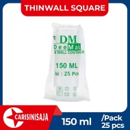 Thinwall Pack Square 150ml Contents 25 Pcs DM Pudding Container, Dessert Box Container, Nut Containe