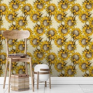 Wall Bedroom Mural pvc Nursery Flower Retro Wallpaper Watercolor Sunflower Refurbished Wallpaper Sel