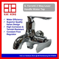 G.Ferretti 2-Way Stainless Steel Brass Chrome Finish Lever Handle 1 in 2 Out Water Tap Faucet